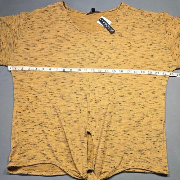 A+A Collection Brown Stone Knit Shirt NEW Stretch Knit 3/4 Sleeve V-Neck Women L - Picture 6 of 10